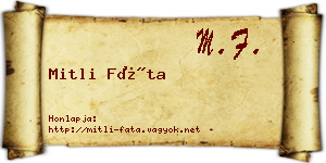 Mitli Fáta névjegykártya